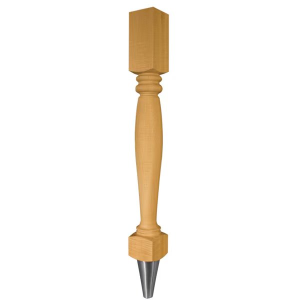 34 1/2 x 3 1/2 Walton Island Leg in Maple with Brushed Copper, Osborne Wood Products, Mfr#: 2403M-BCP